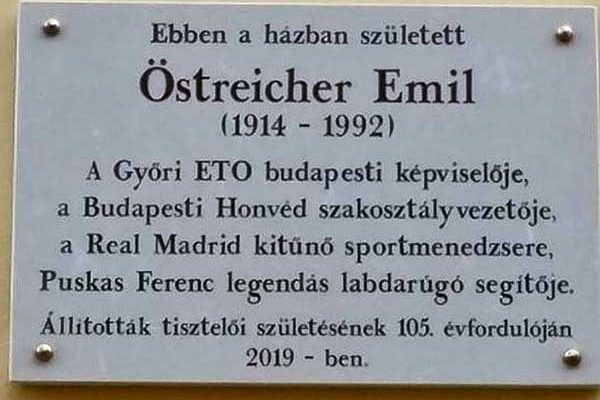Győri szülőházánál emléktáblát avattak Östreicher Emil tiszteletére